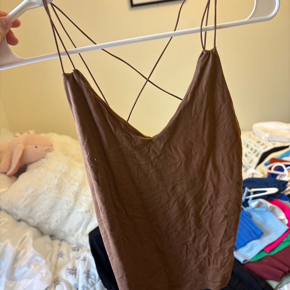 Brown Spaghetti Strap Top
